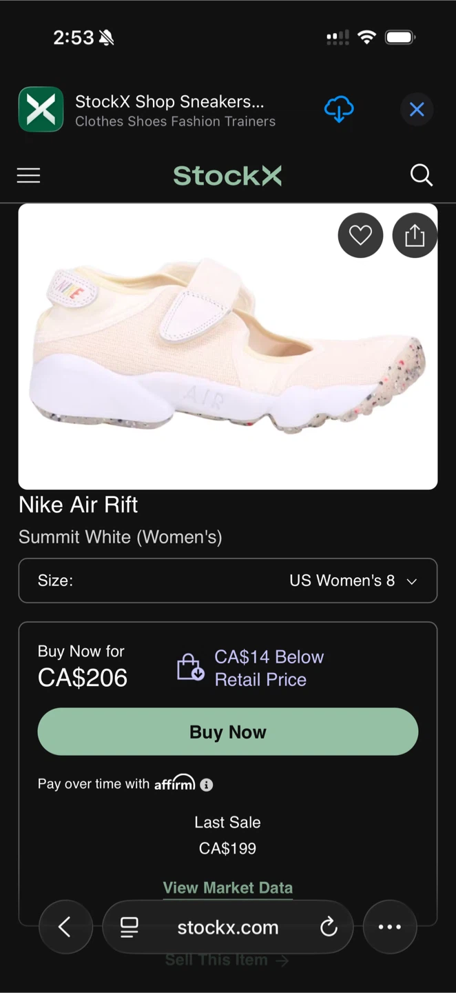 Nike Air Rift Split Toe Sneakers Summit White - photo 5