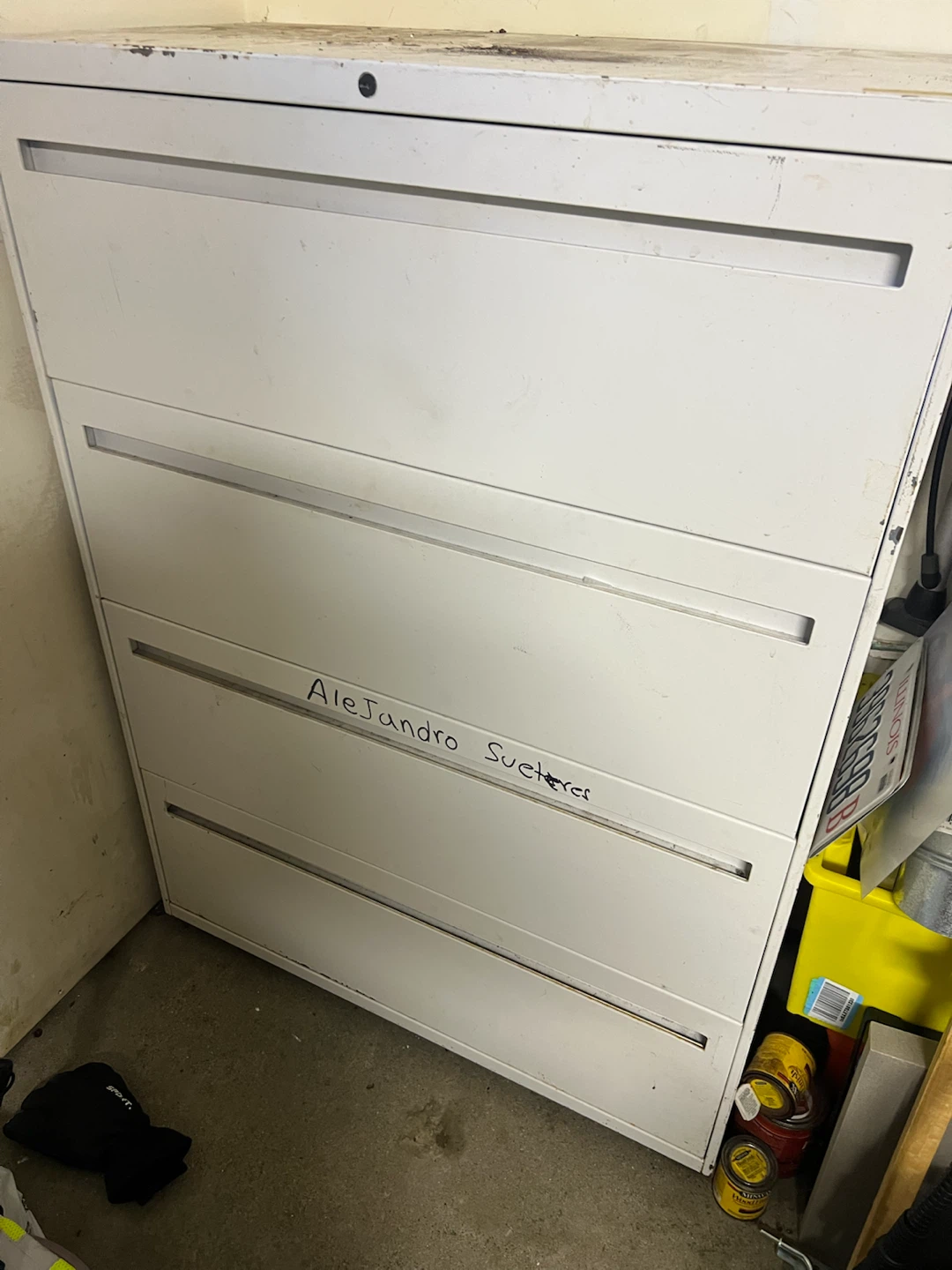 White 4-Drawer Metal Filing Cabinet