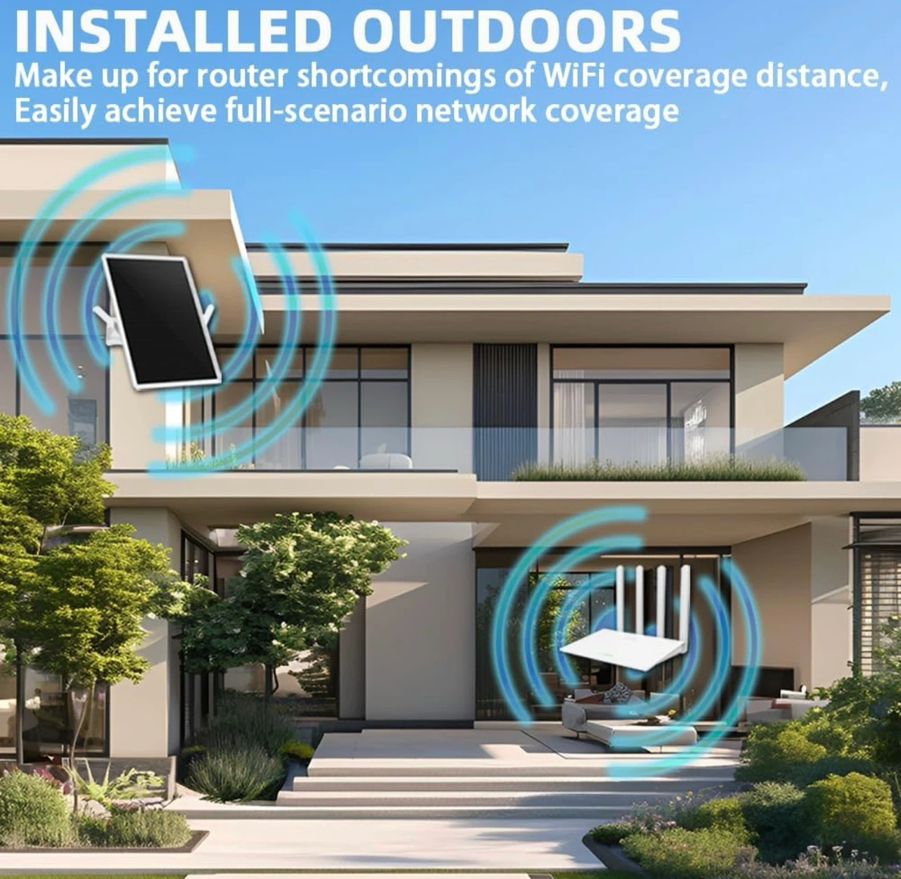 AS IS - WiFi Extender Signal Booster Solar Battery Outdoor - photo 3