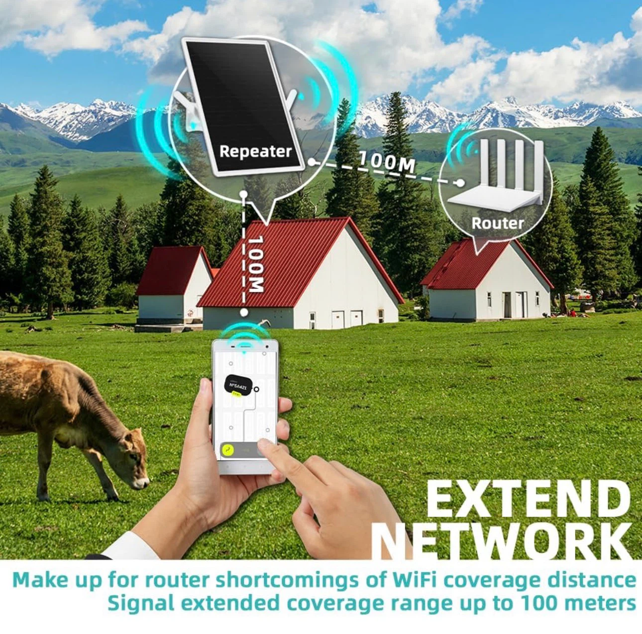 AS IS - WiFi Extender Signal Booster Solar Battery Outdoor - photo 4