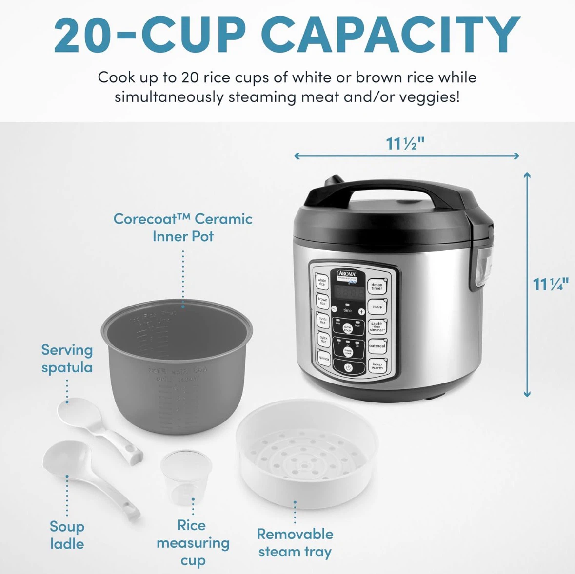 Aroma Professional Plus Rice Cooker 20-Cup - photo 2