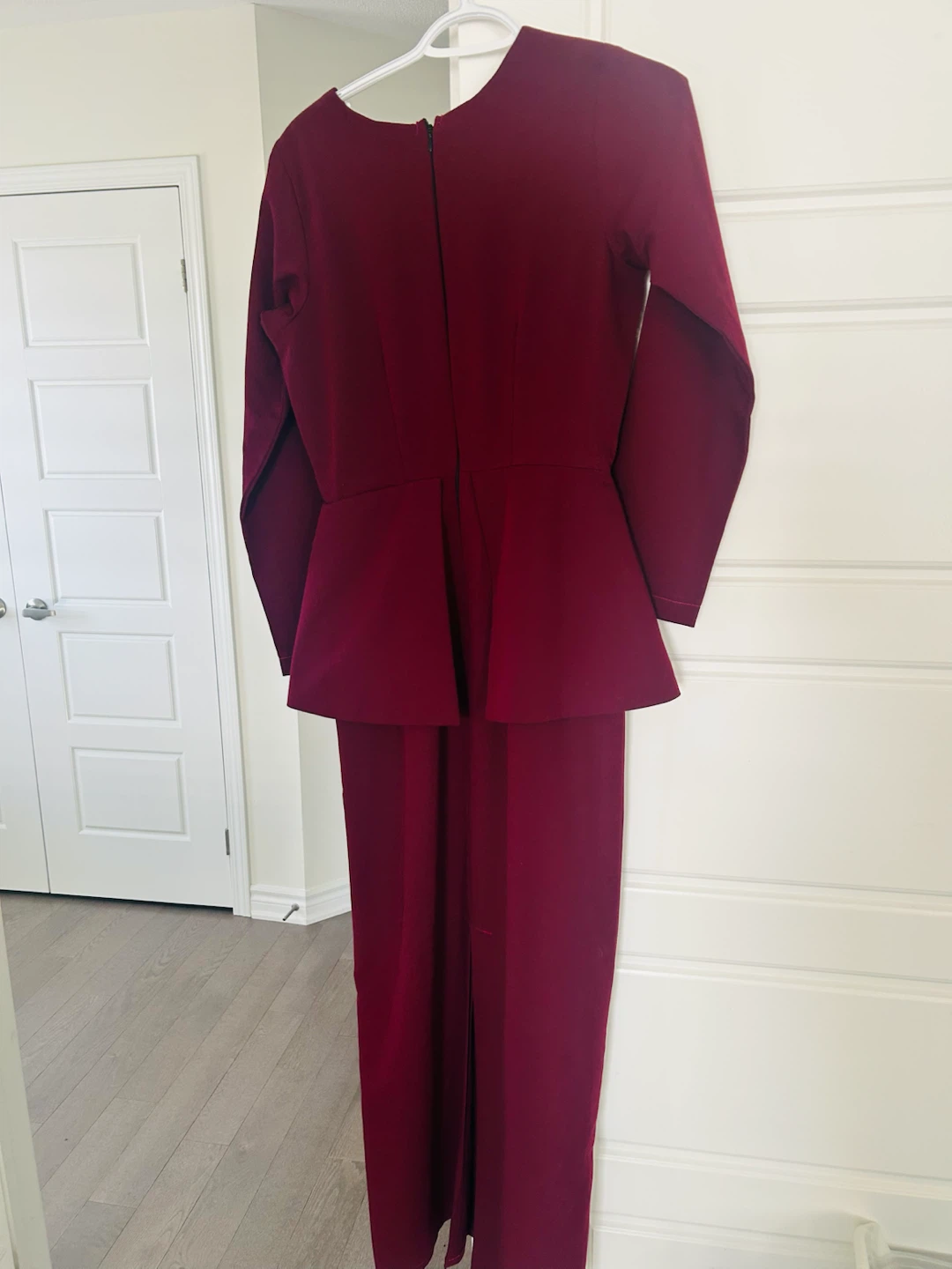 Maroon Peplum Suit Dress - photo 2