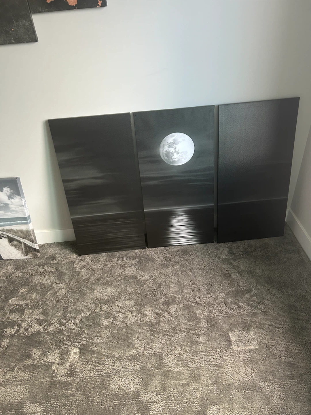 Triptych Wall Art - Moon over Water