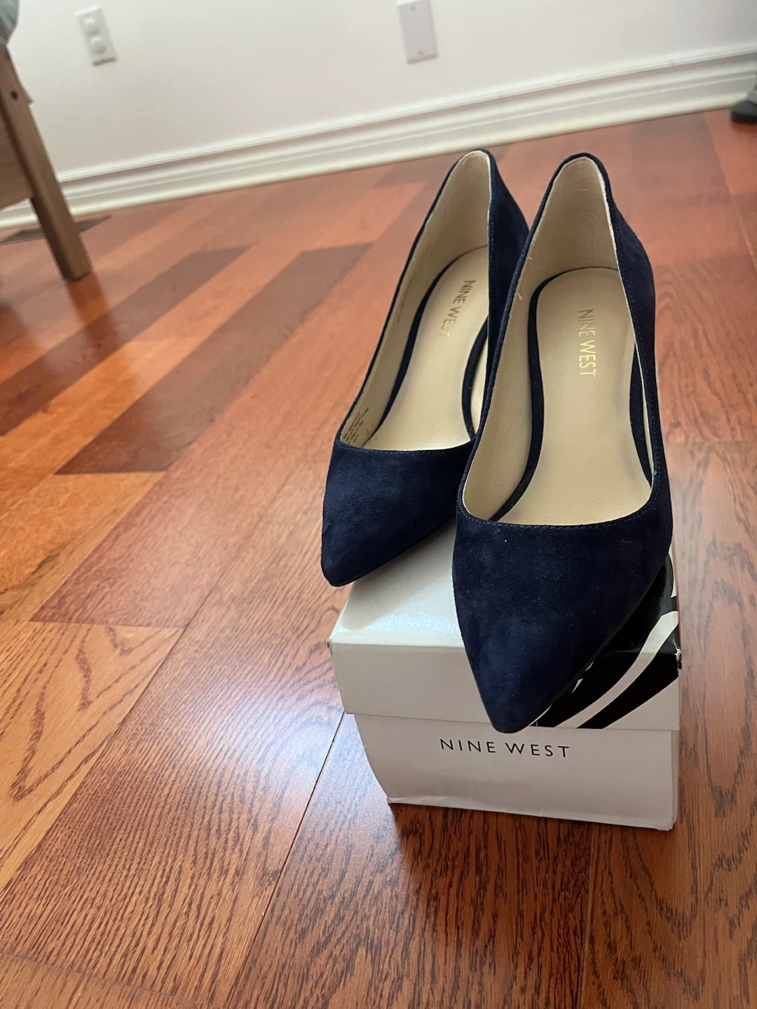Nine West Navy Suede Heels