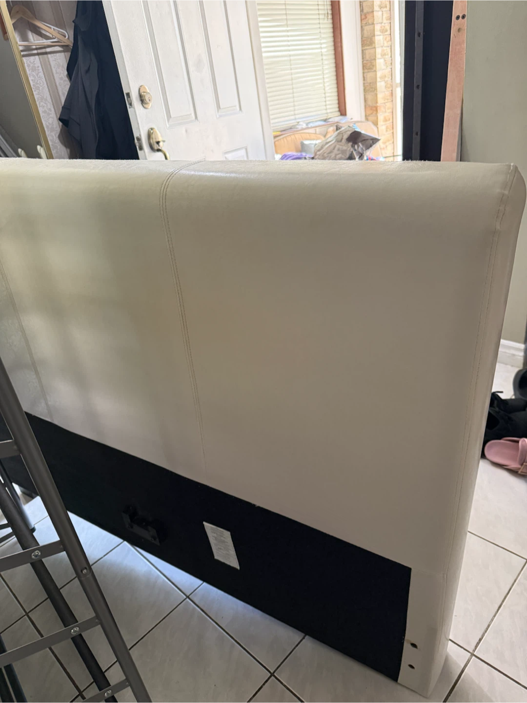 White Faux Leather Headboard - photo 2