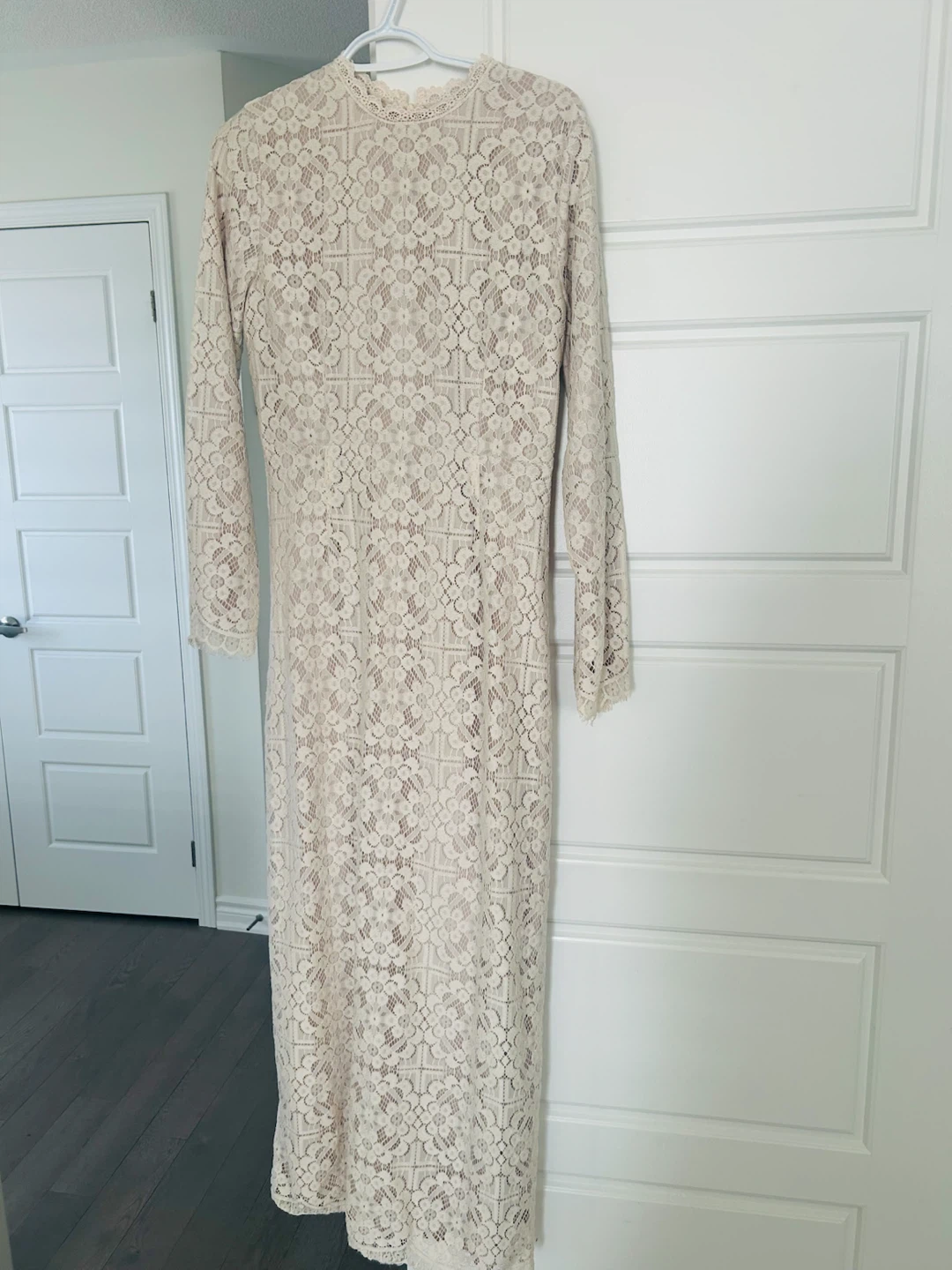 Cream/Beige Lace Maxi Dress - photo 2