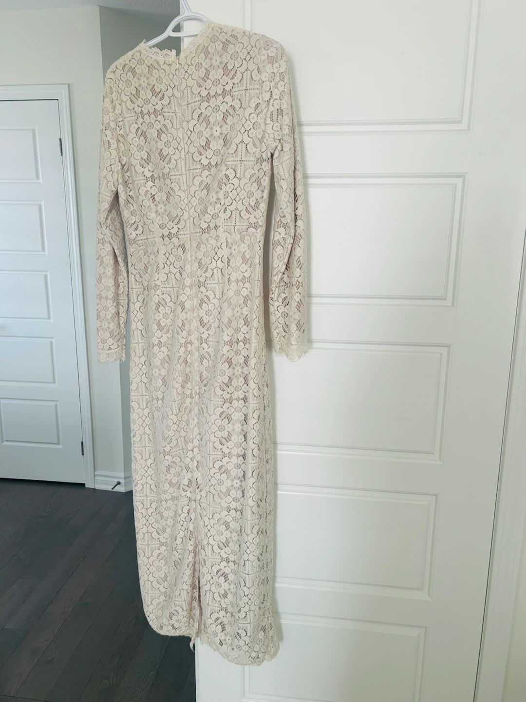 Cream/Beige Lace Maxi Dress - photo 4