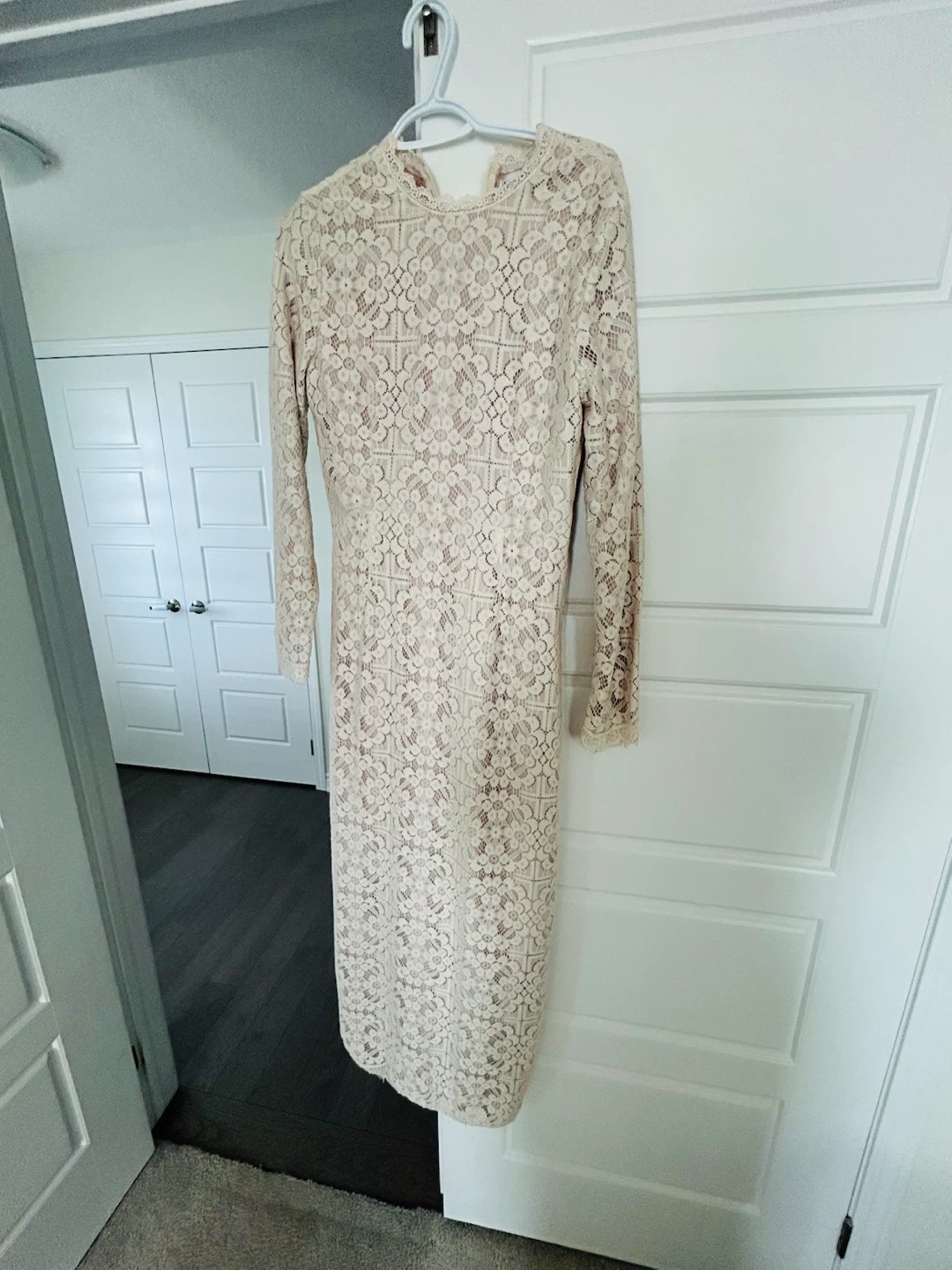 Cream/Beige Lace Maxi Dress - photo 5