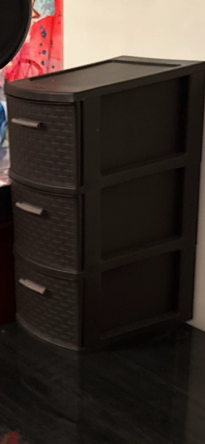 Dark Brown Plastic Drawer Unit