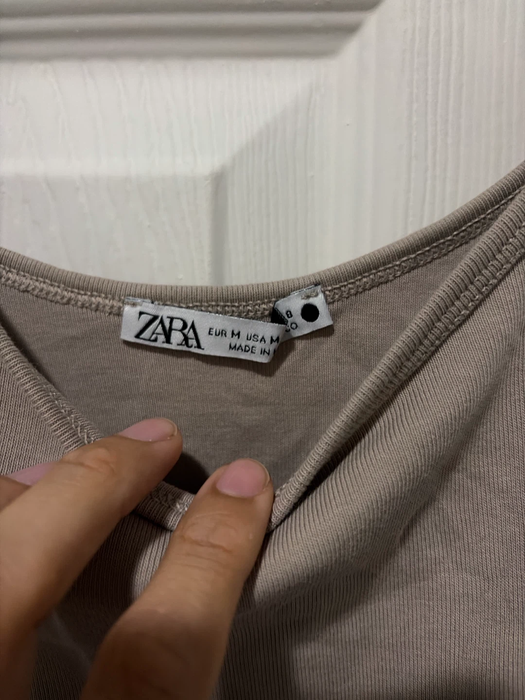Zara Ribbed Tank Top - Beige - photo 2