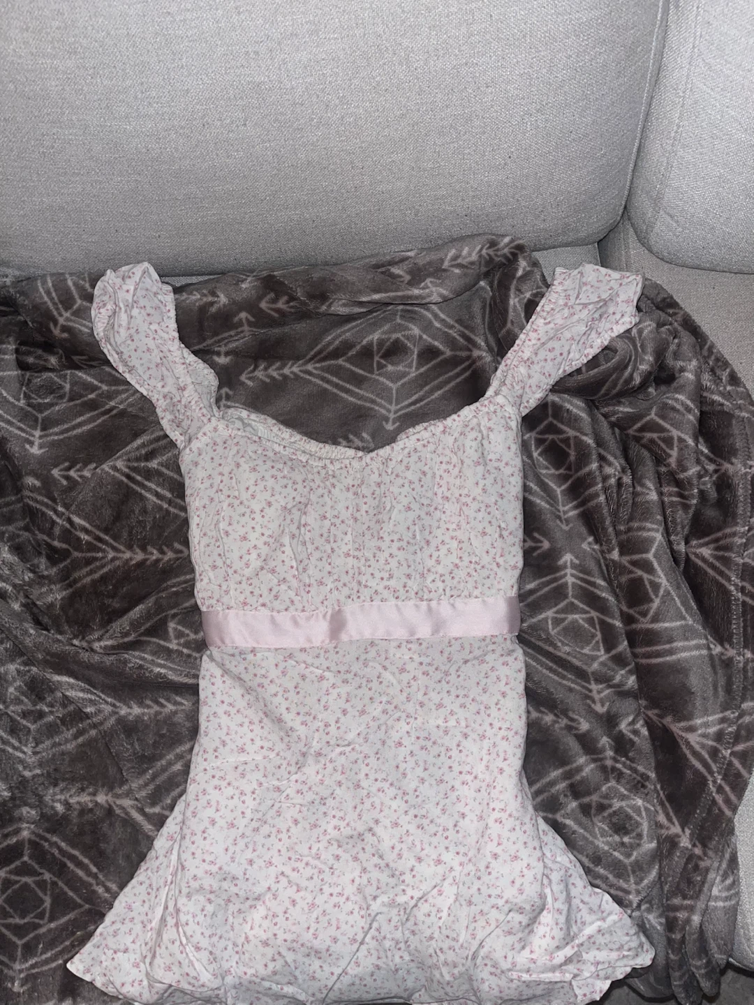 Hollister Floral Smocked Mini Dress White Pink Size L - photo 2