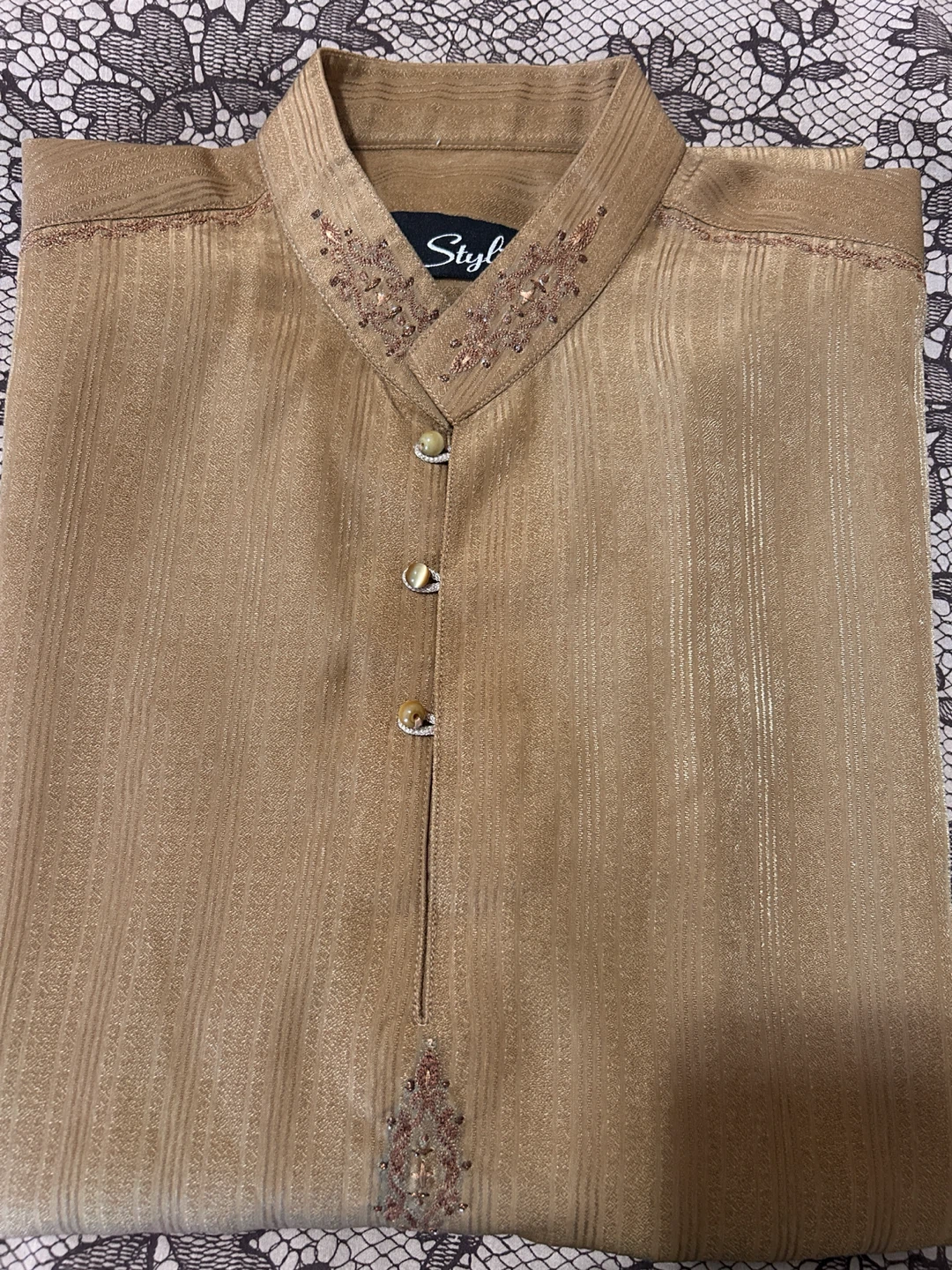 Stylish Kurta Shirt - Brown - Large