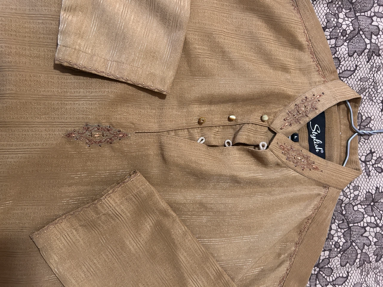 Stylish Kurta Shirt - Brown - Large - photo 2