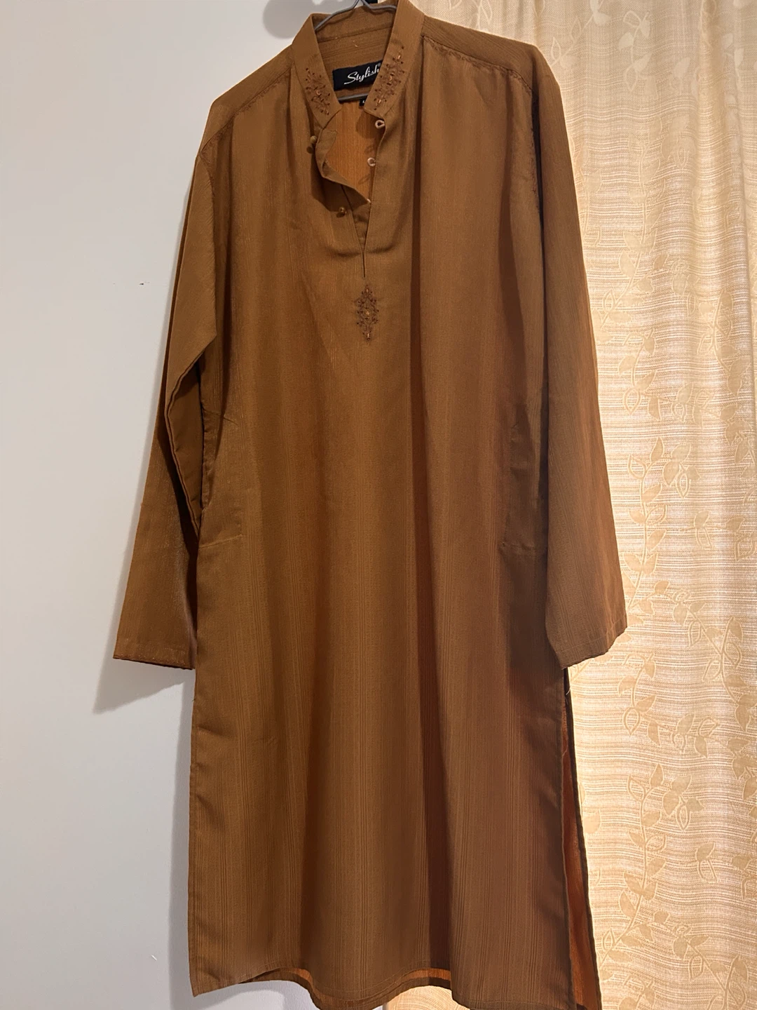 Stylish Kurta Shirt - Brown - Large - photo 3