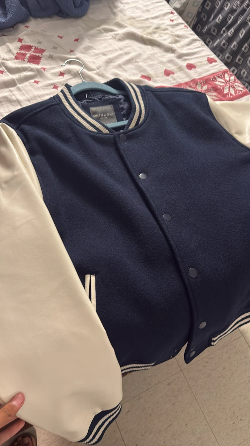 Primark Navy & Cream Varsity Jacket XL - photo 2