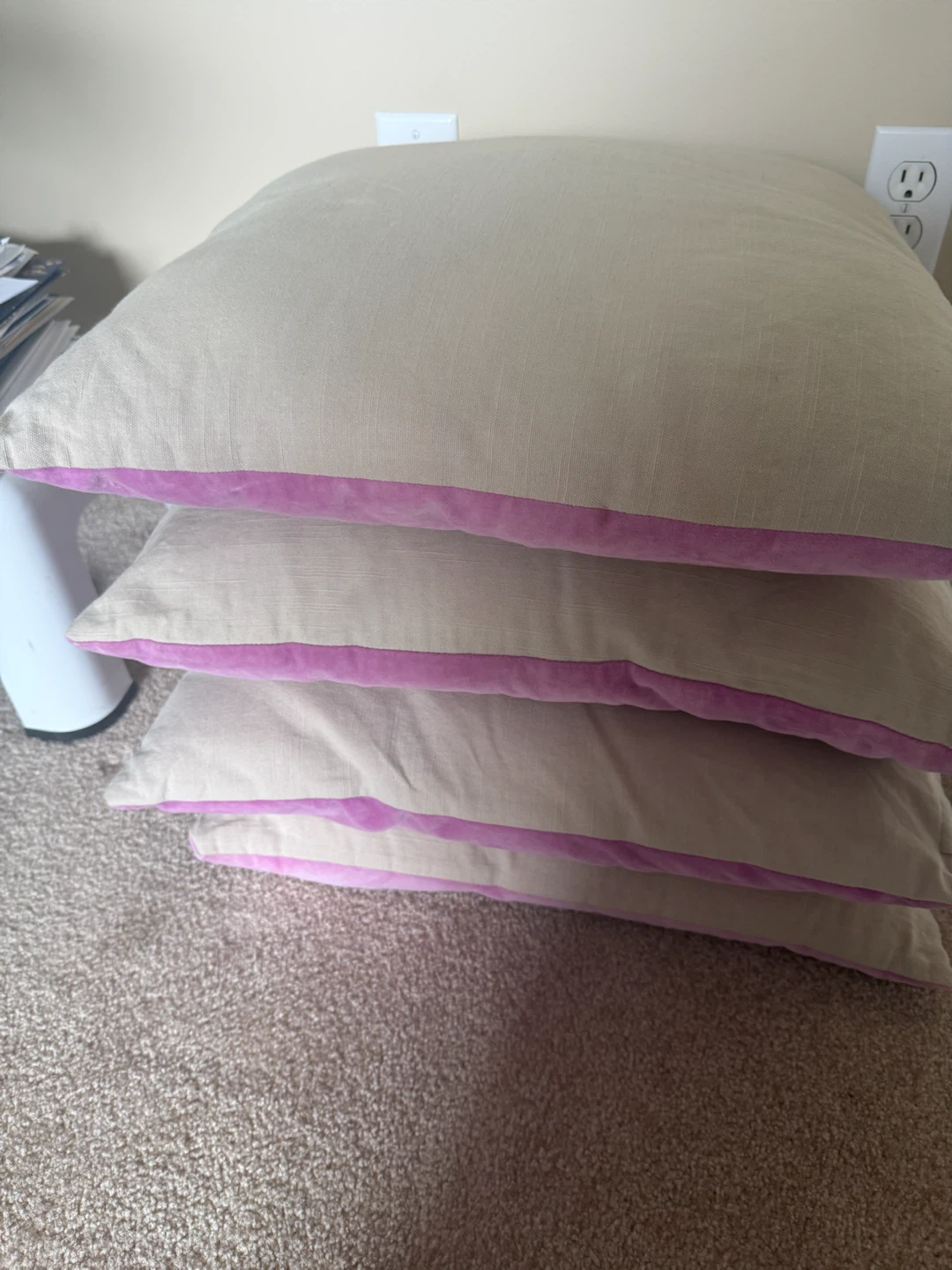 Set of 4 Pink Velvet Throw Pillow Covers - photo 2