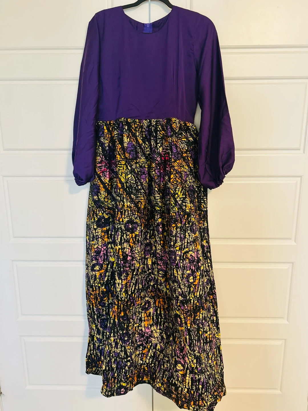 Purple Ankara Long Sleeve mix and match Dress - photo 2
