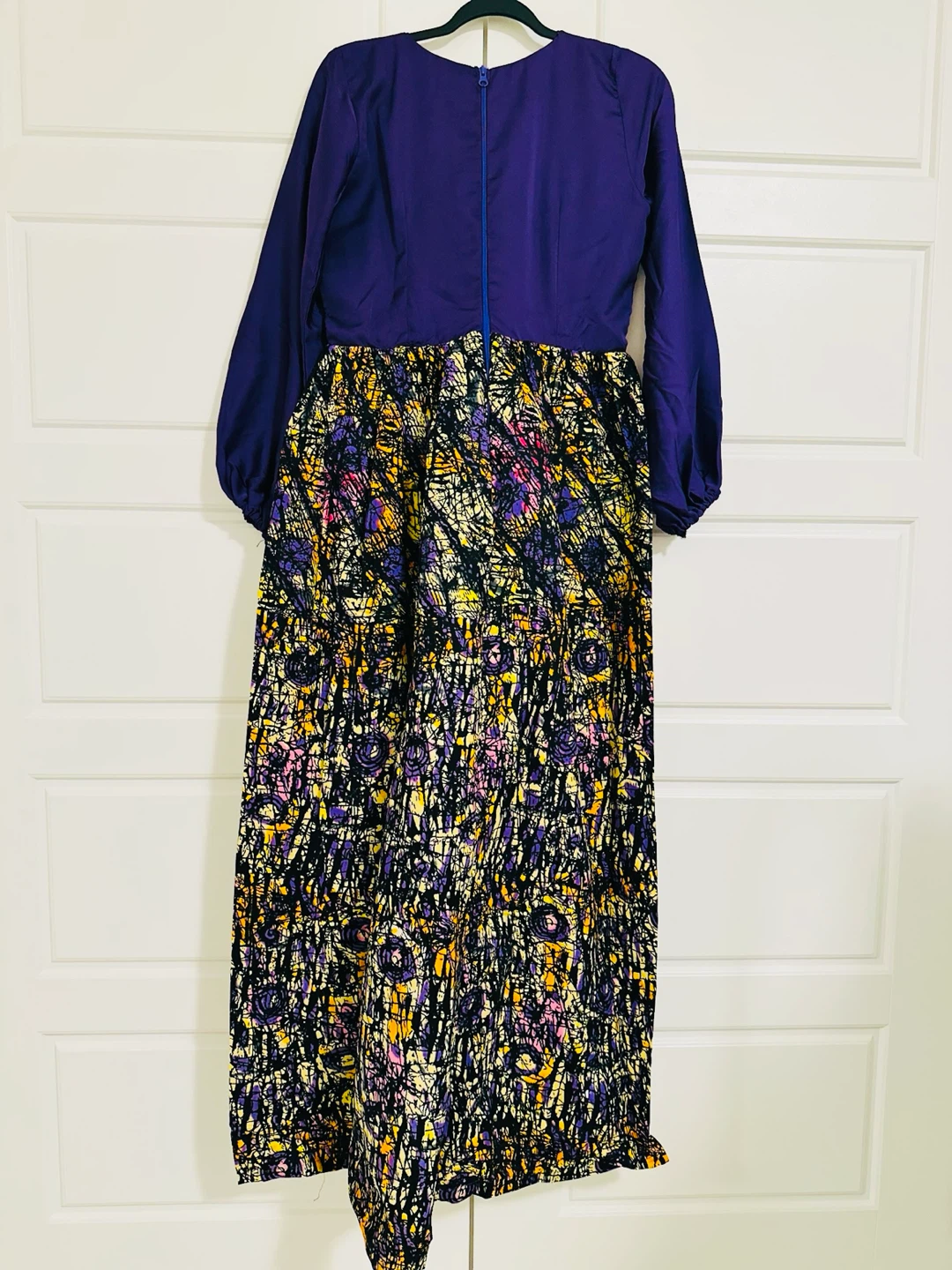 Purple Ankara Long Sleeve mix and match Dress - photo 3