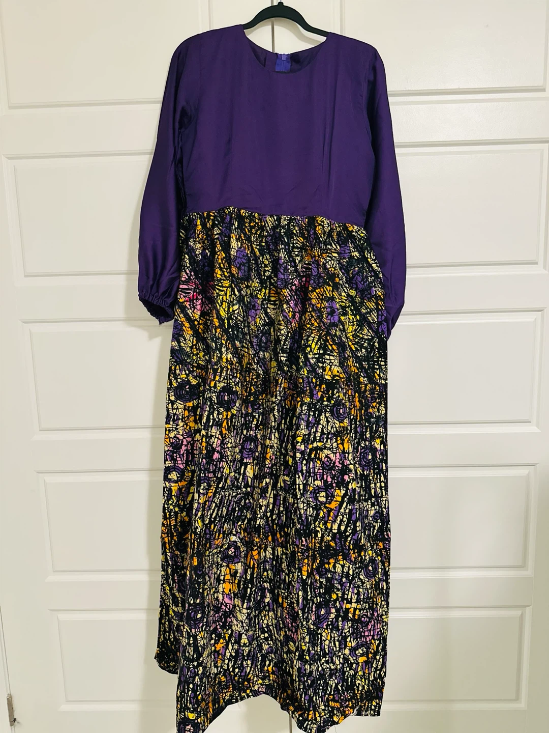 Purple Ankara Long Sleeve mix and match Dress - photo 4