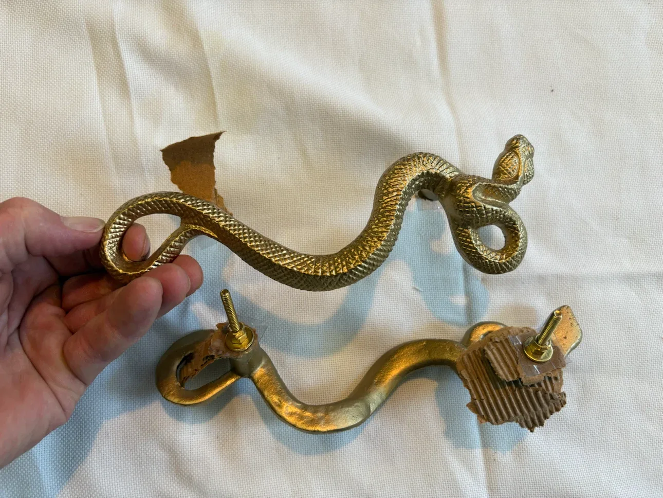 Brass Snake Drawer Pulls (Set of 2)
