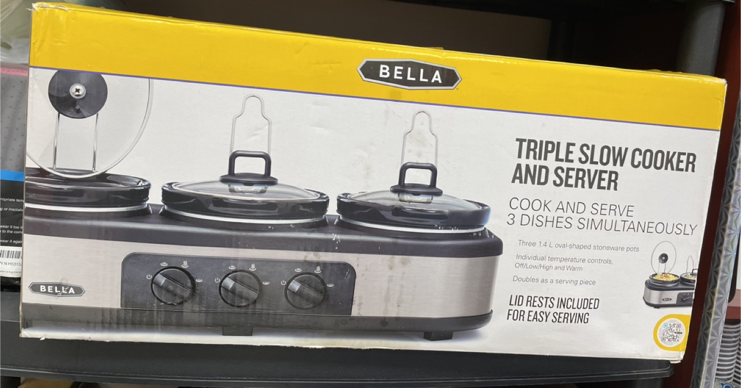 BELLA Triple Slow Cooker and Server - photo 2