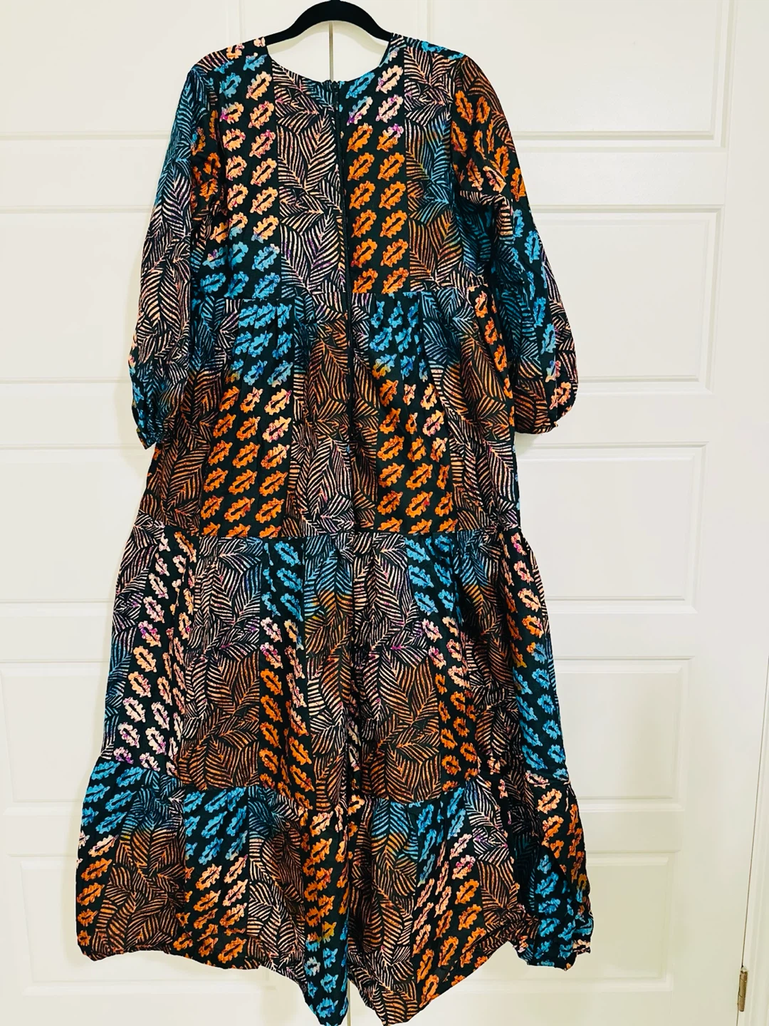 Tiered Maxi Dress with Leaf Print - photo 3