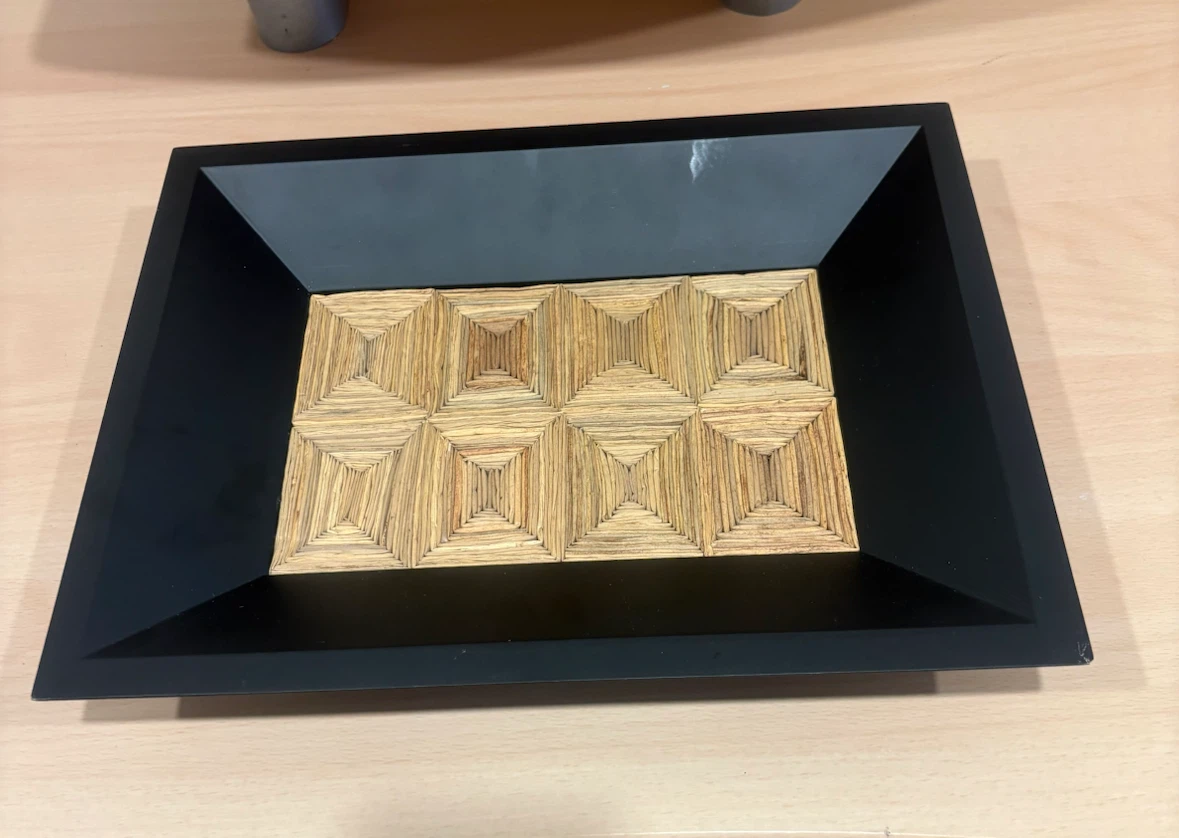 Decorative Black Tray with Woven Insert - photo 2