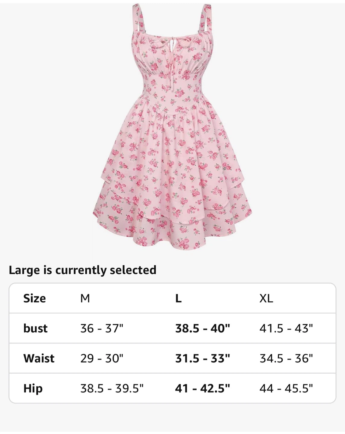 Pink Floral Summer Dress with pockets - Size L