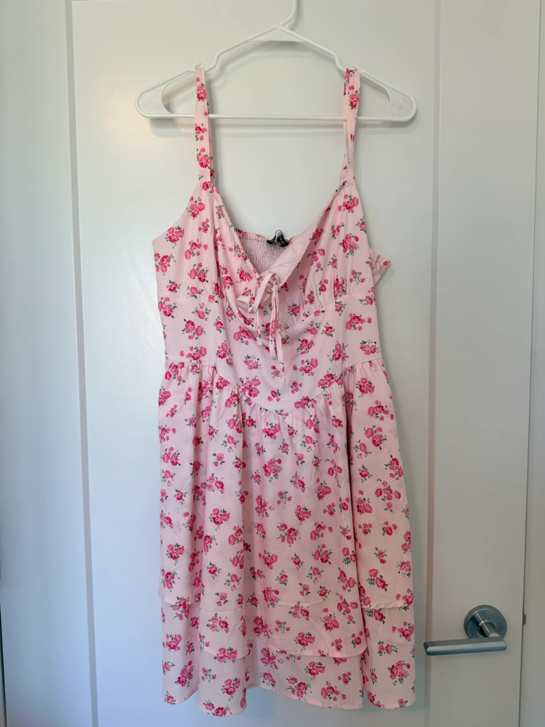 Pink Floral Summer Dress with pockets - Size L - photo 2