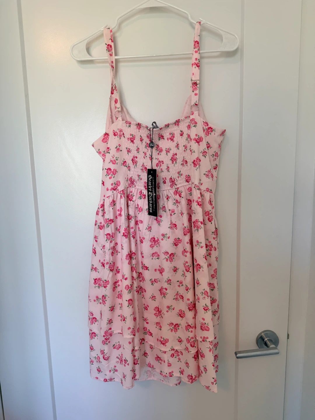 Pink Floral Summer Dress with pockets - Size L - photo 3