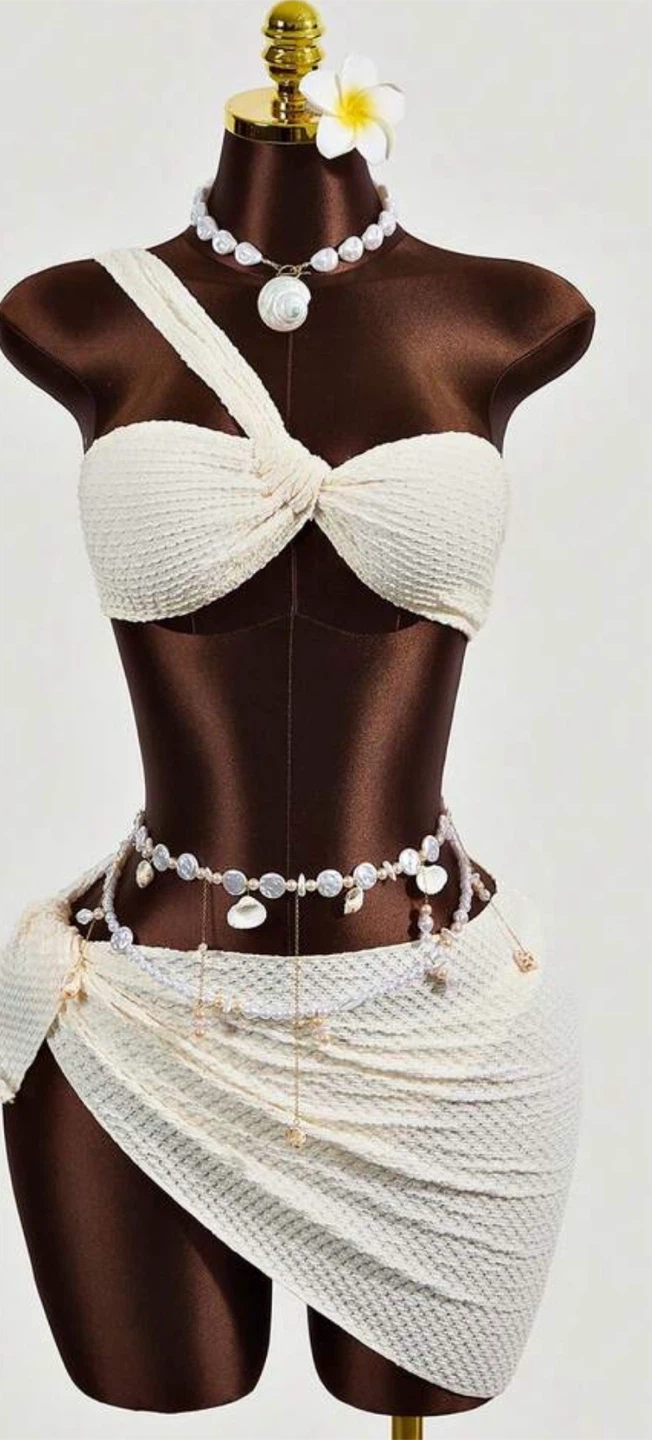 Never worn white 3 piece bikini