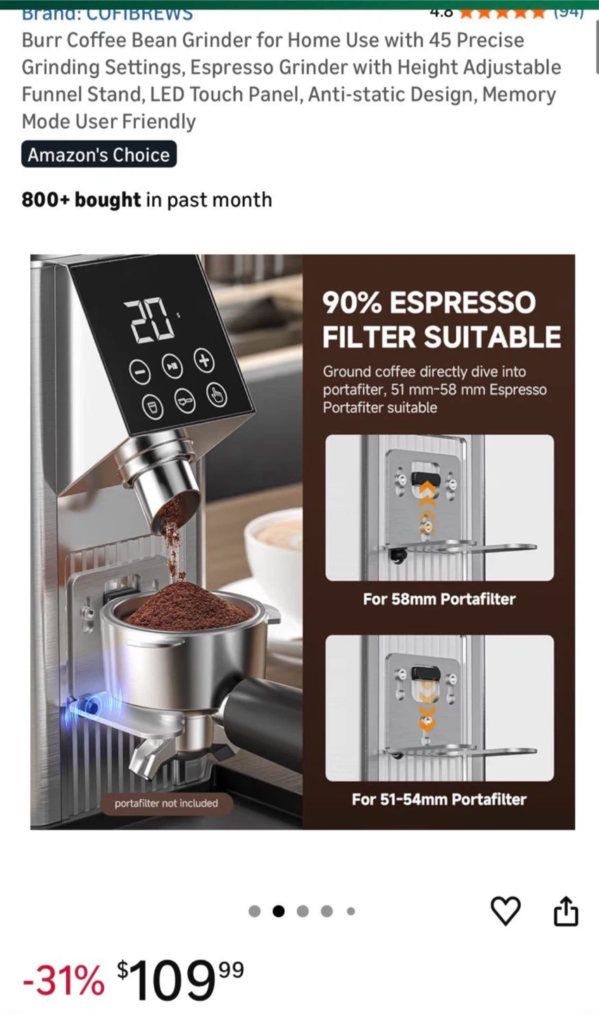 Burr Coffee Bean Grinder espresso - photo 2