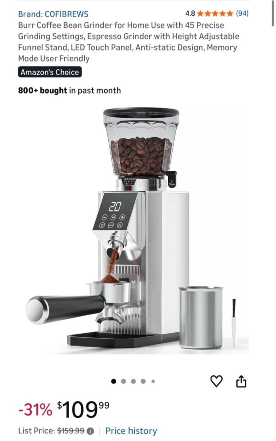 Burr Coffee Bean Grinder espresso - photo 3