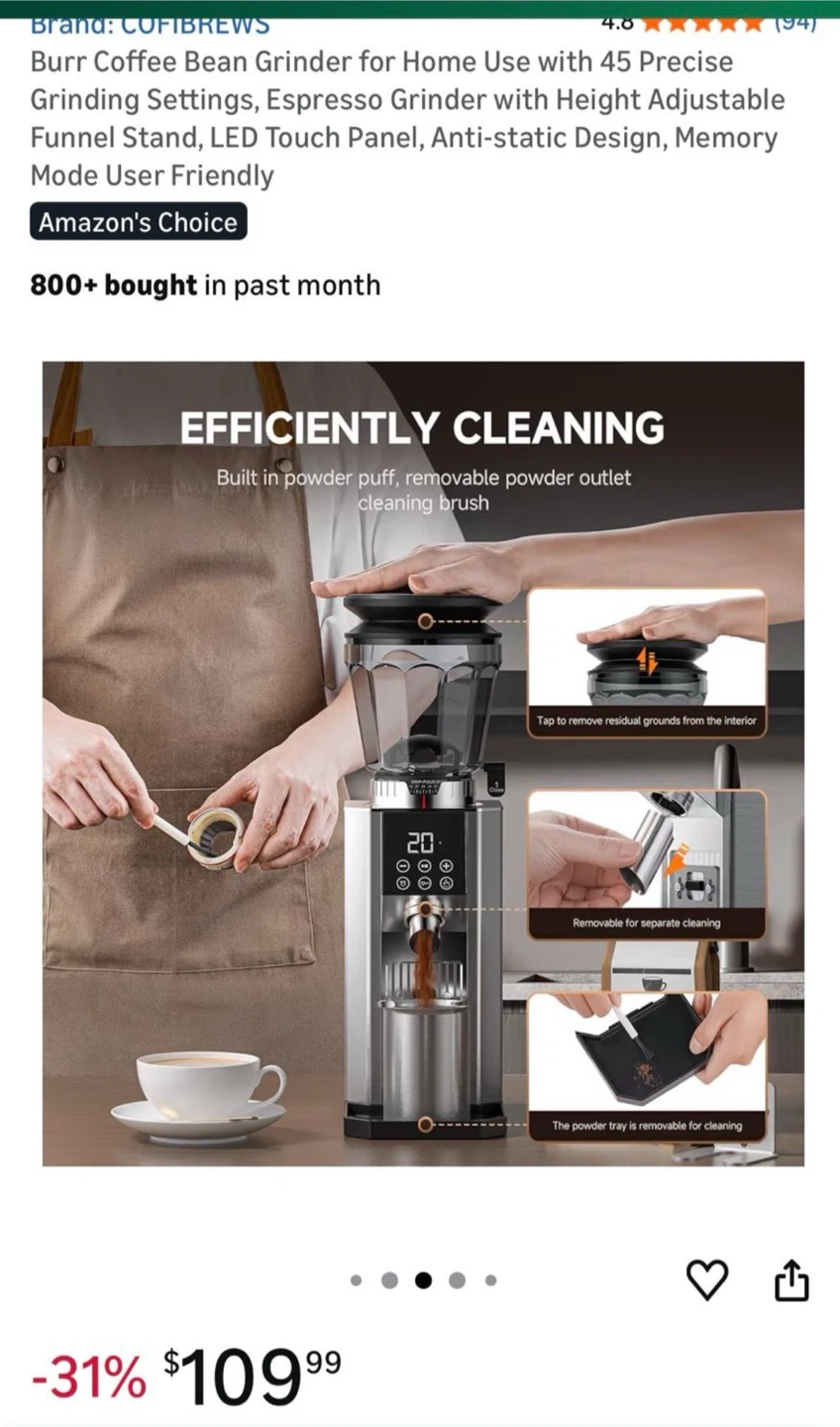 Burr Coffee Bean Grinder espresso - photo 5