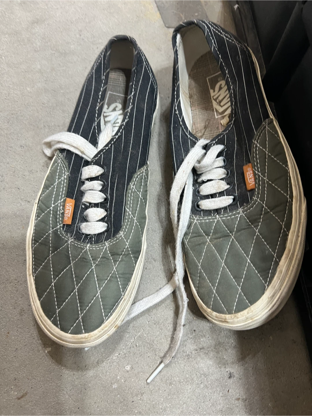 Vans "Authentic" Shoes - Pinstripe & Quilted Grey