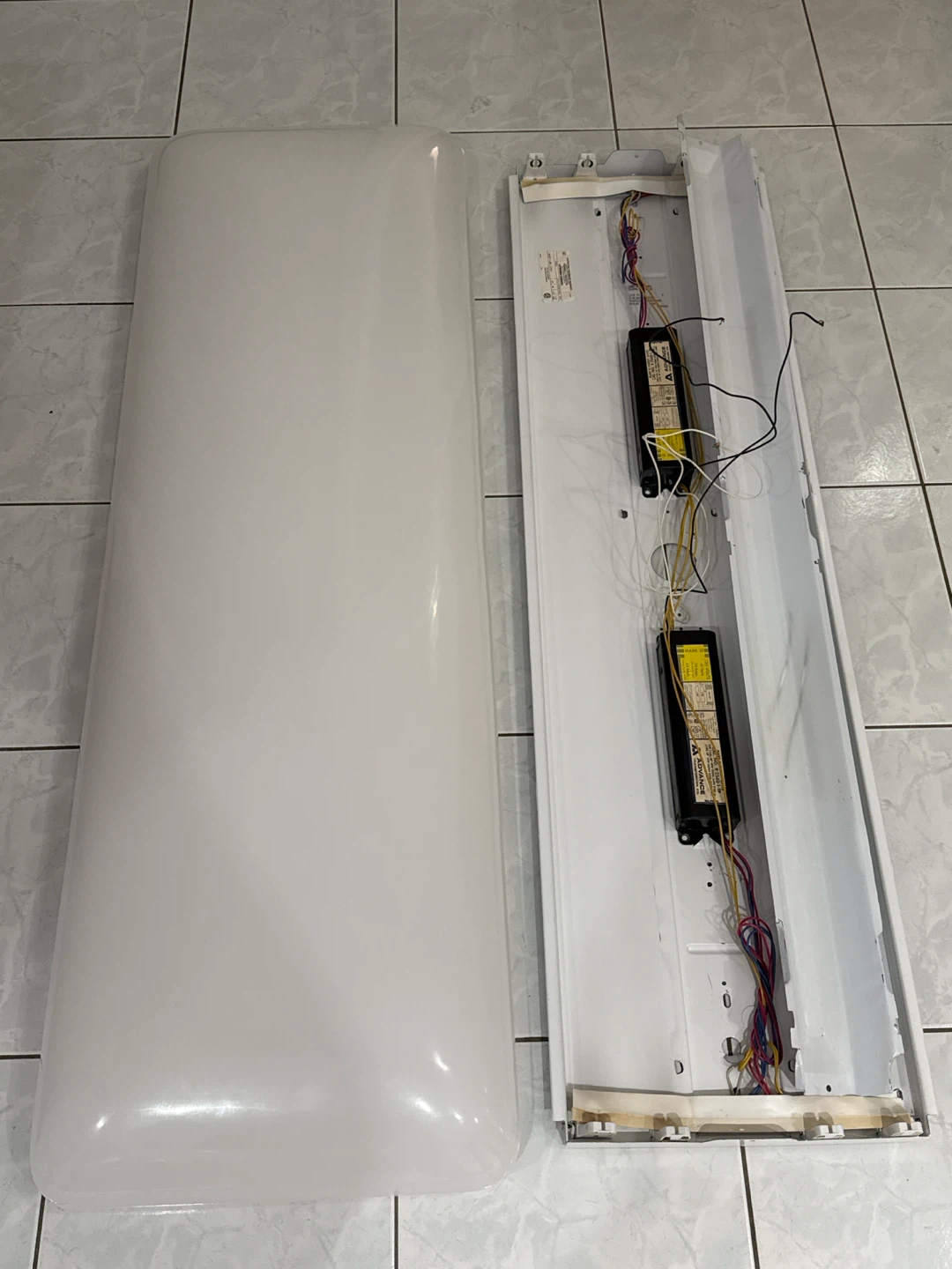 White Fluorescent Light Fixture Housing - photo 2