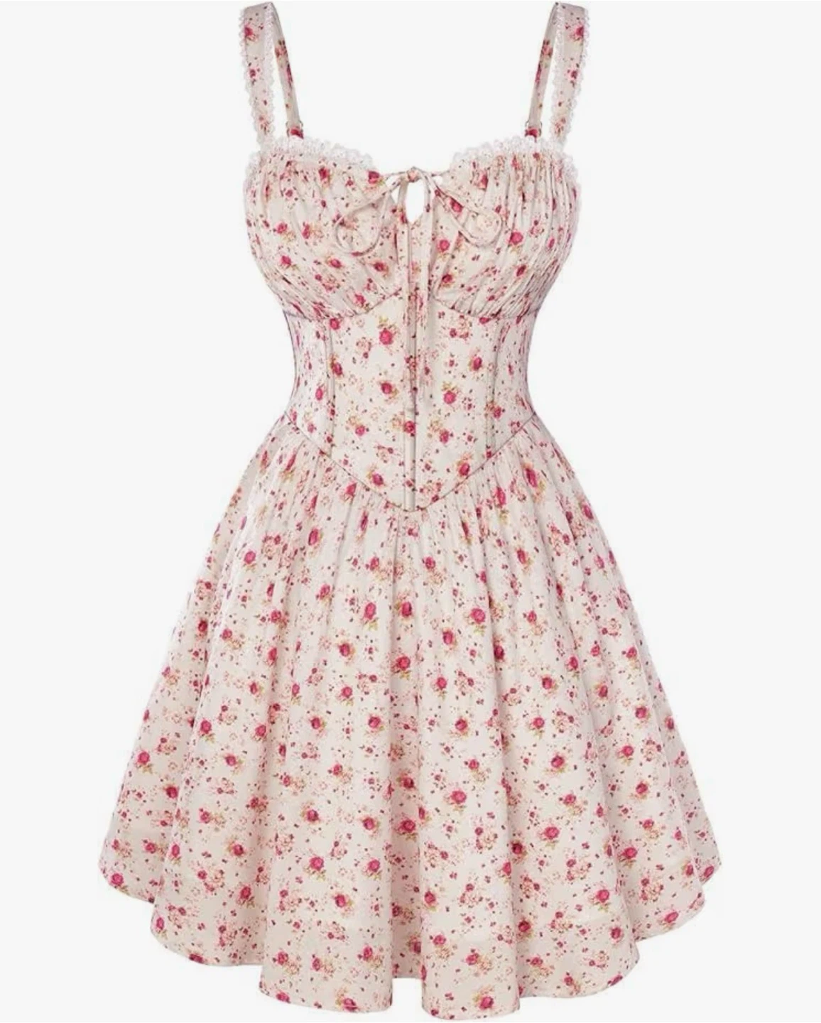 Floral Corset summer dress with pockets - XL