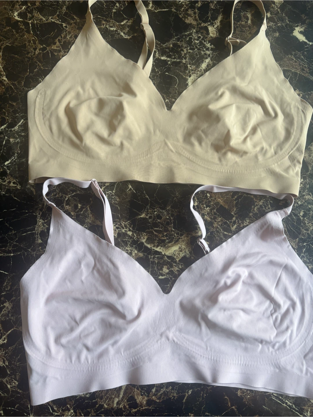Two Soft Bras - Beige and Pink