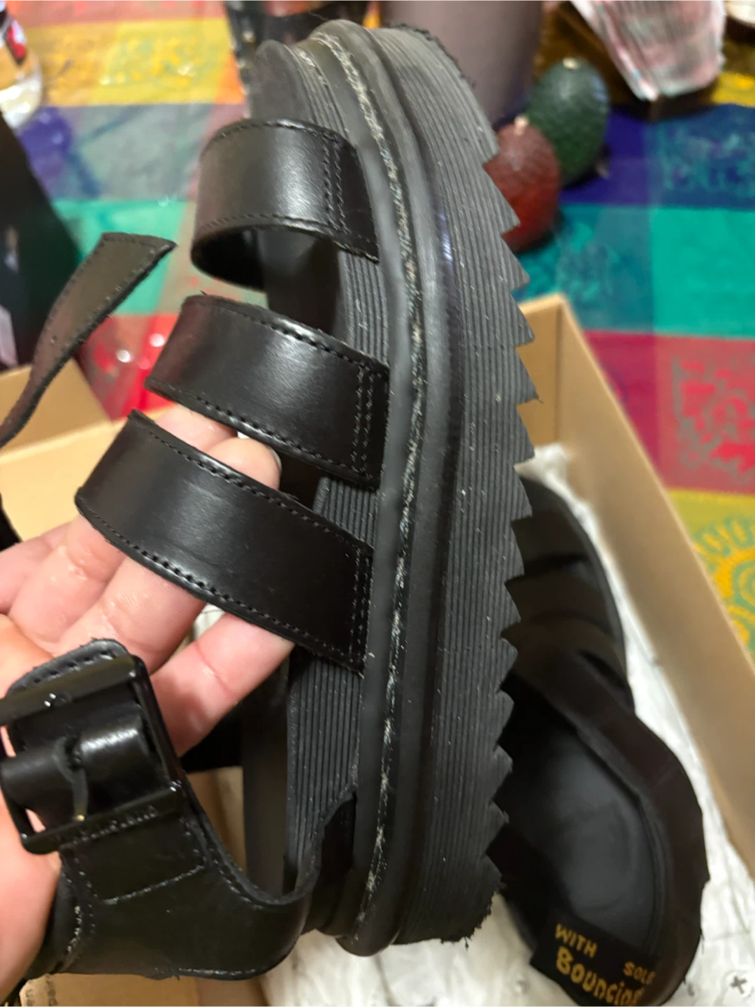 Dr. Martens Brando Black Leather Platform Sandals - photo 3