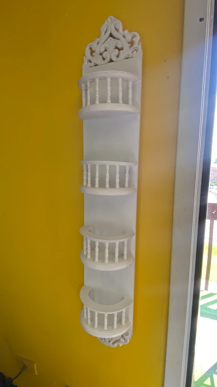White Wooden Decor Shelf Unit