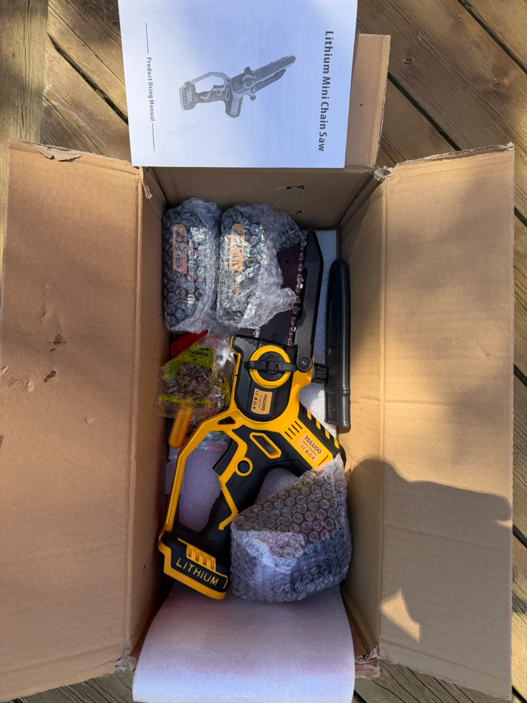 Lithium Mini Chain Saw with 2 Batteries and Extra Chain - photo 2