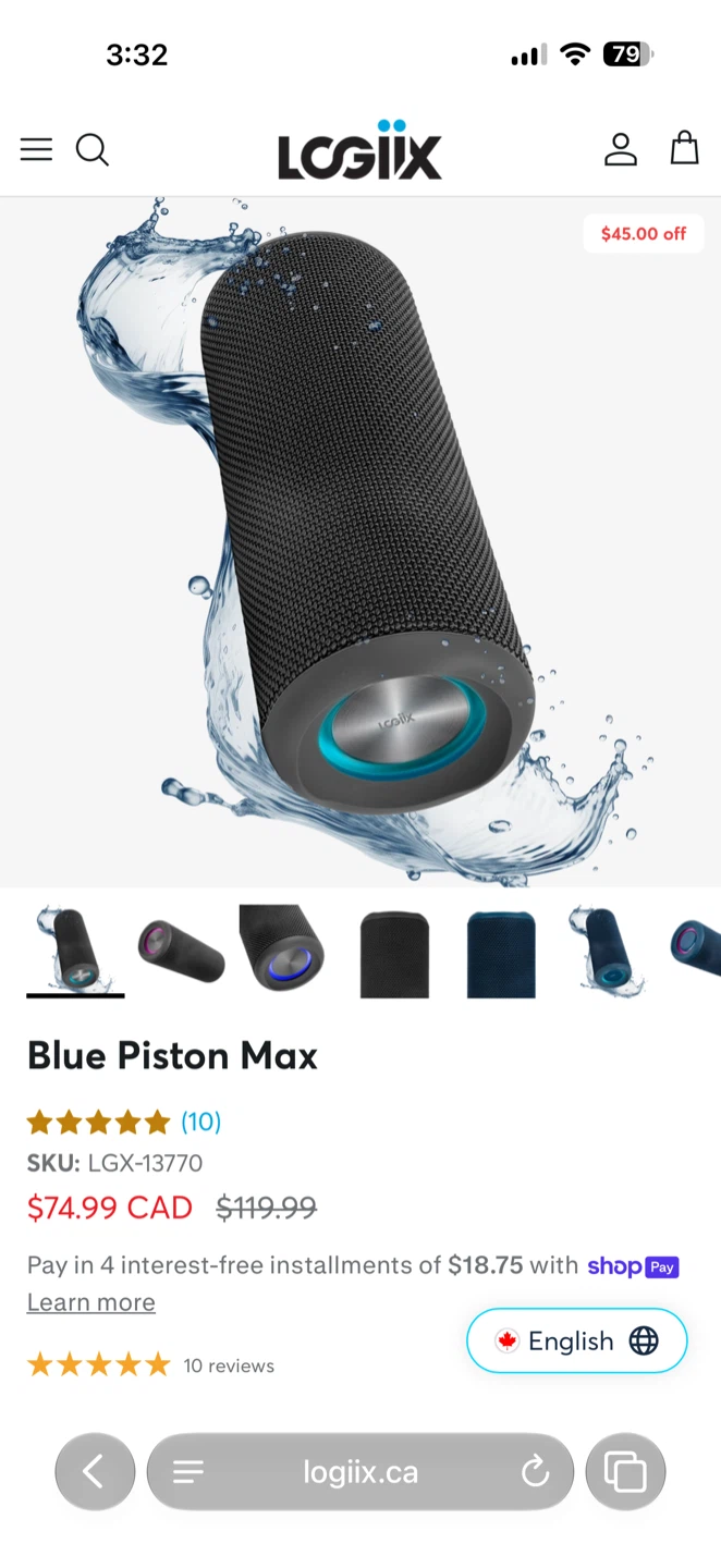 LOGIIX Blue Piston Max Portable Bluetooth Speaker - photo 4
