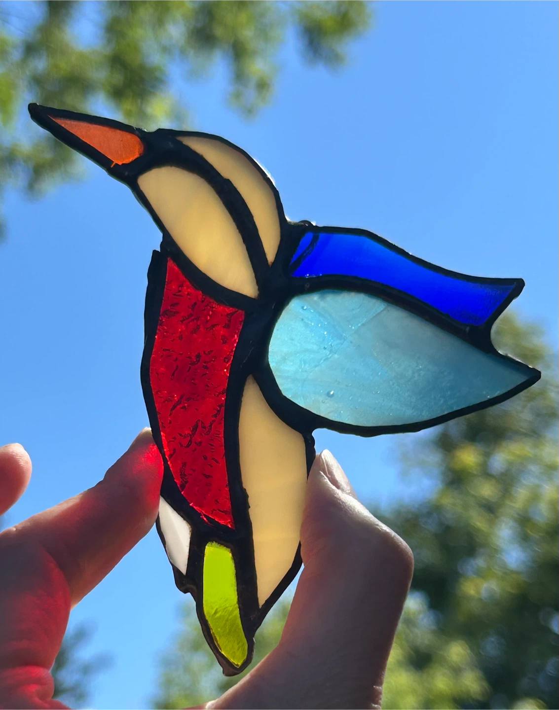 Stained Glass Hummingbird Suncatcher