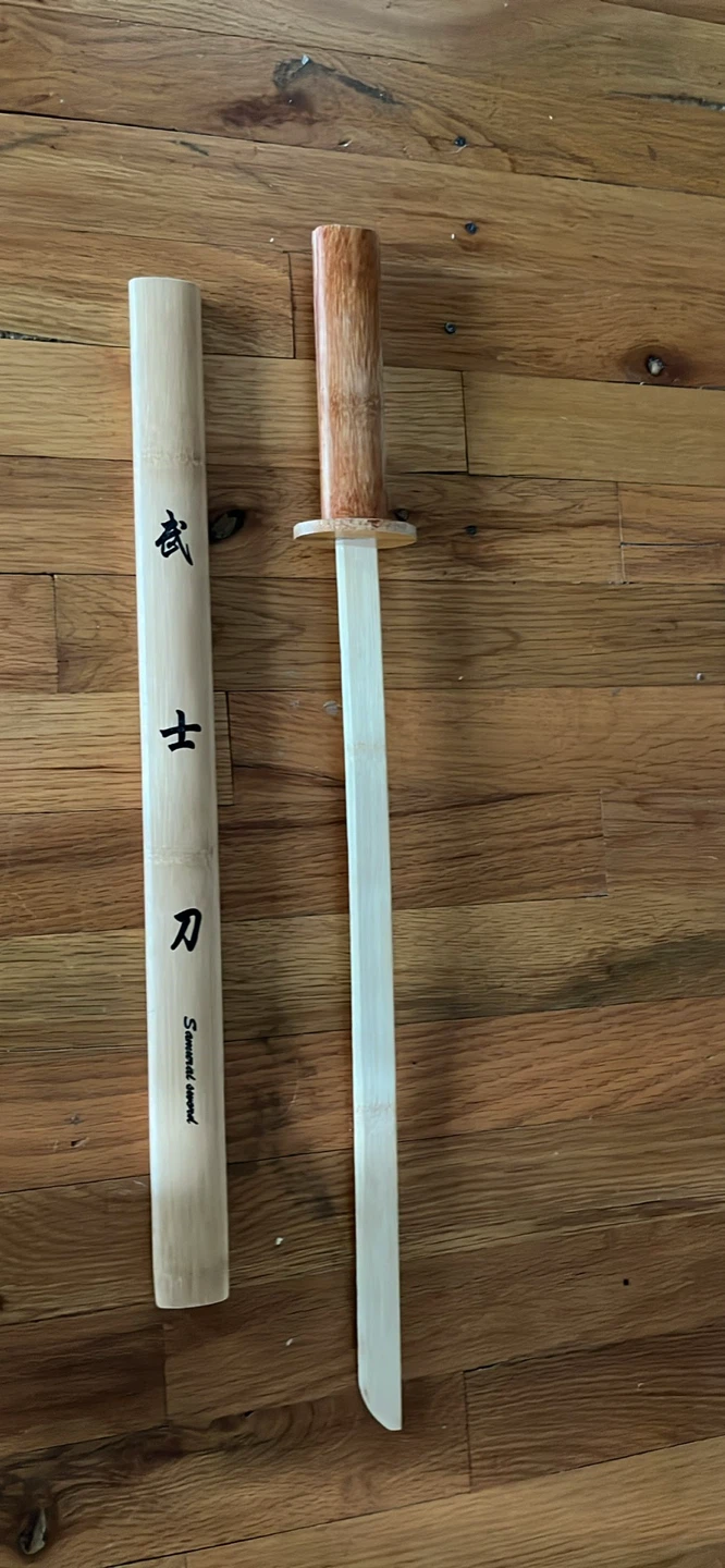 Bamboo Samurai Sword with Scabbard