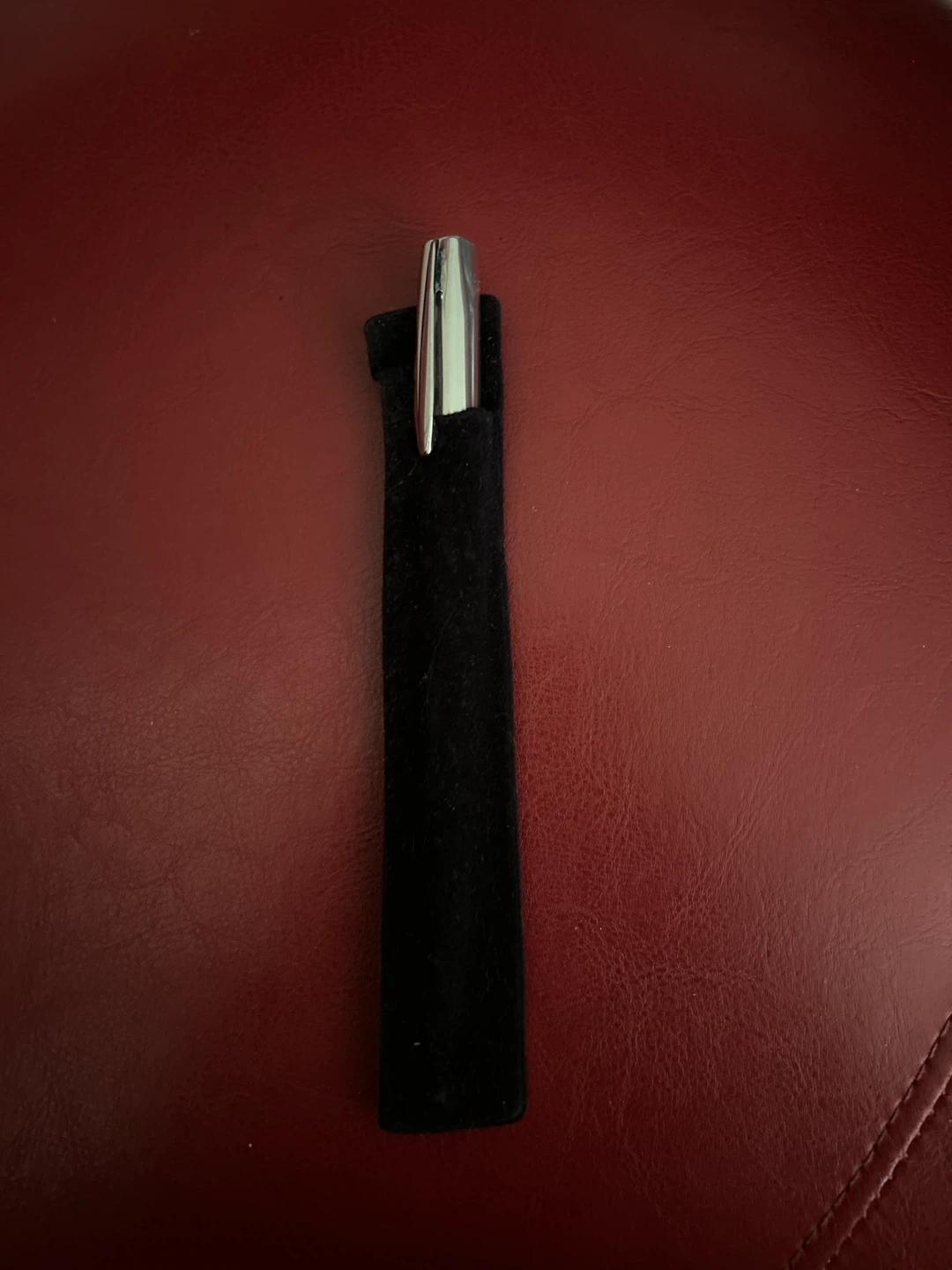 Silver Pen with Black Pouch