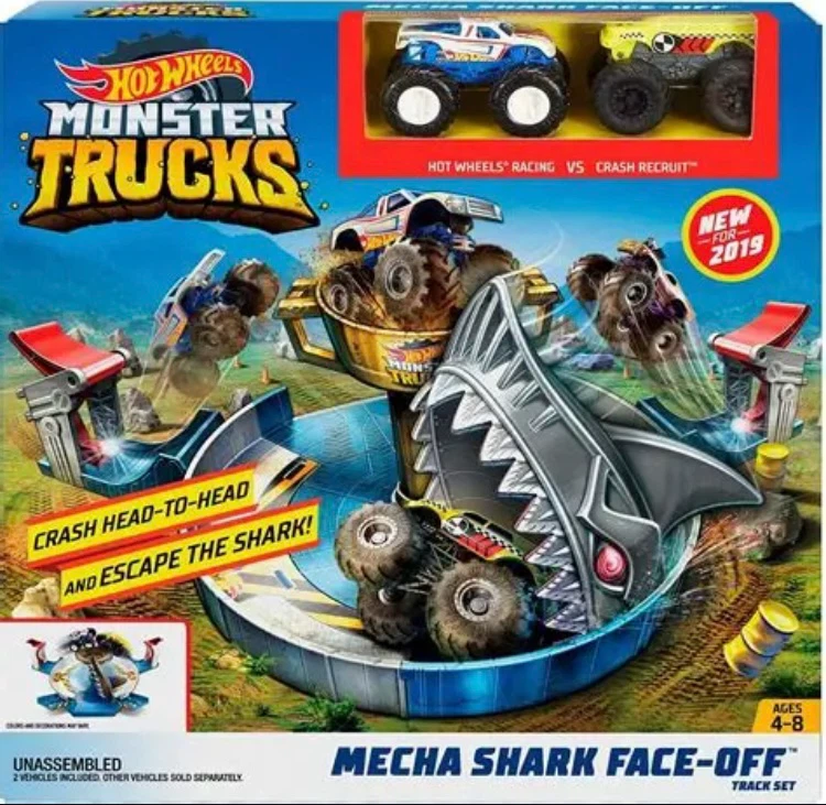 Hot Wheels Monster Trucks Mecha Shark Face-Off Track Set - photo 2