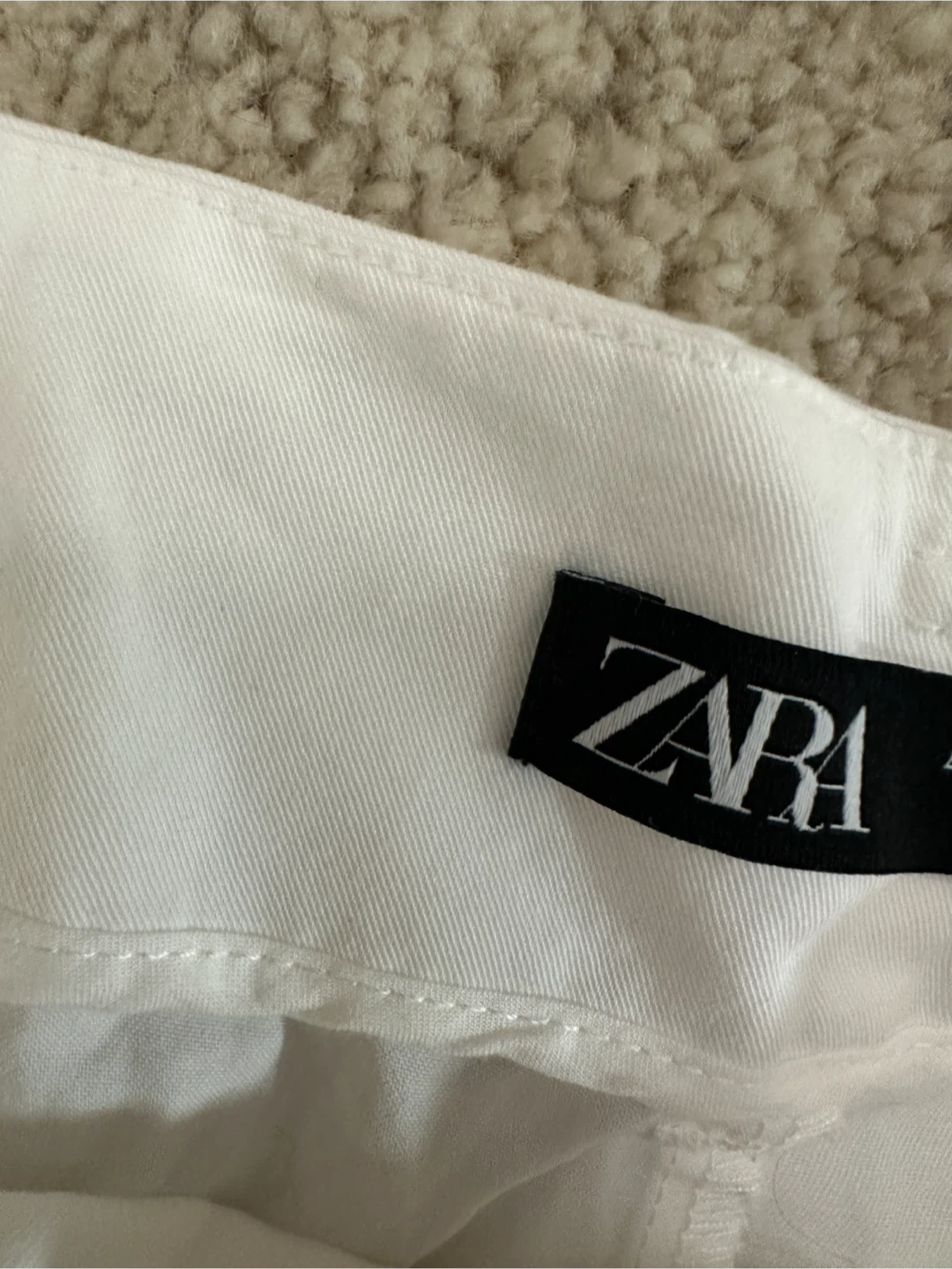 ZARA White Wide Leg Cropped Pants - photo 2