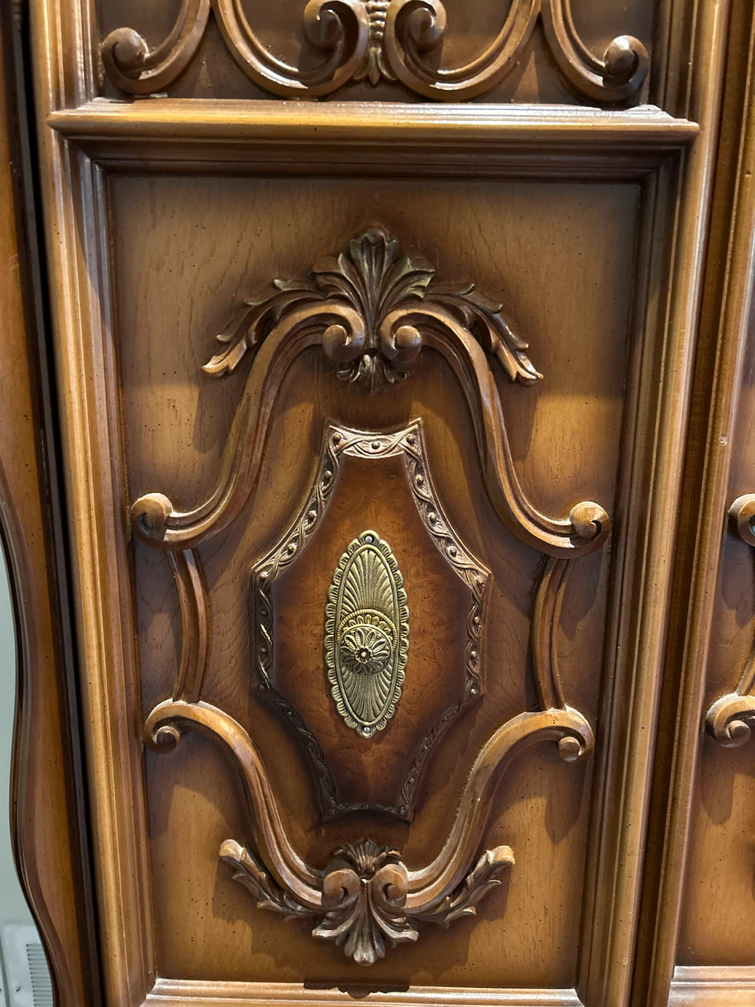 Vintage Wooden Armoire Wardrobe with Drawers - photo 3
