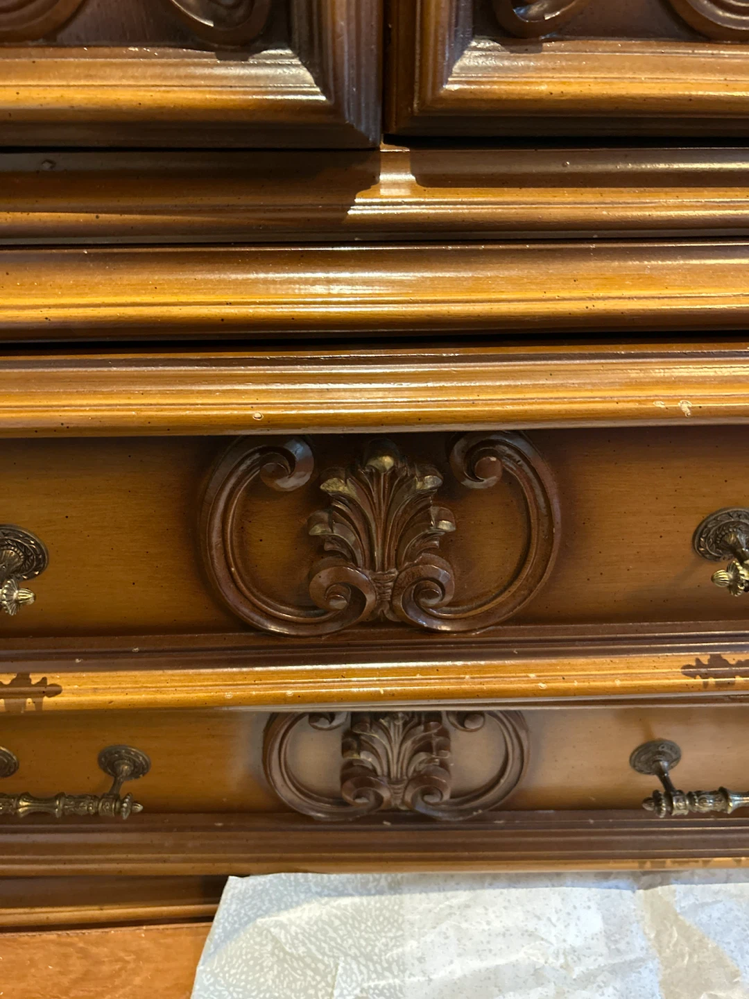 Vintage Wooden Armoire Wardrobe with Drawers - photo 4