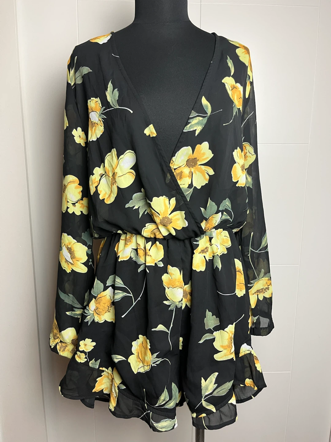 Black Floral Romper
